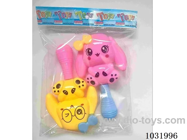 Cartoon baby rattles in opp bag