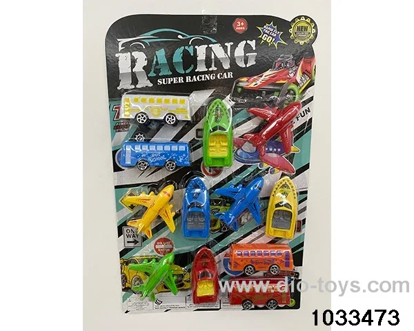 Sliding toy set in blister