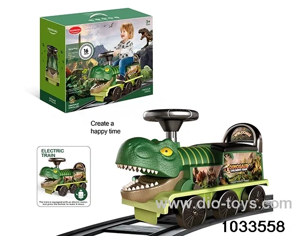 Electric dinosaur children's train with light，music，tracks