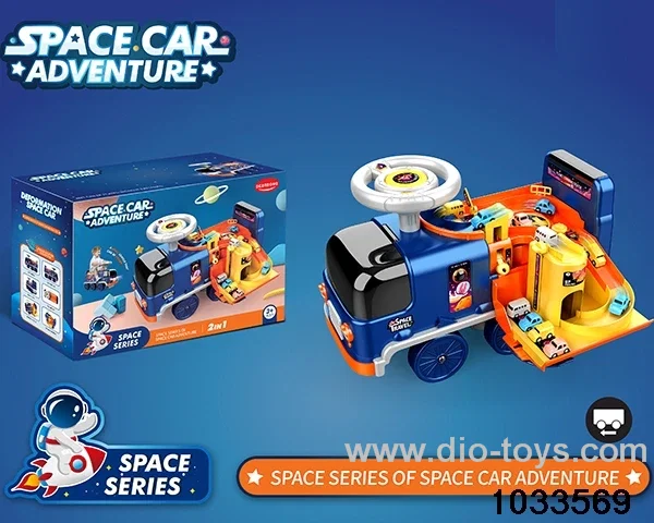 free wheel space children car with light，storytelling