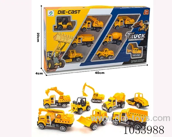8pcs Sliding alloy car set in window box