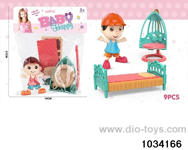 Cartoon figures with hanging baskets in PP bag with header