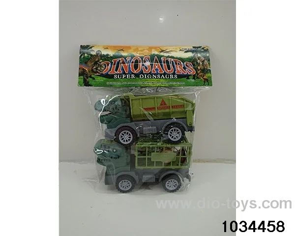 Sliding dinosaur engineering vehicle in PP bag with header