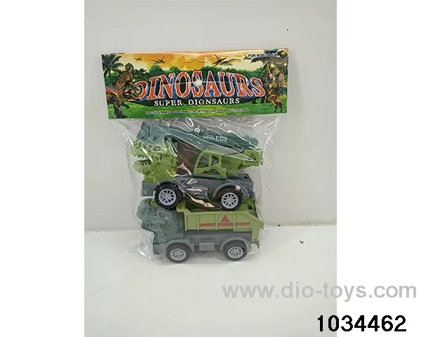 Sliding dinosaur engineering vehicle in PP bag with header