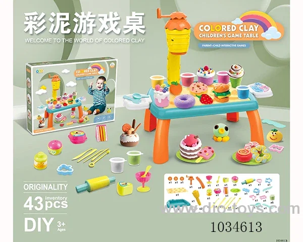 43pcs Color clay table DIY set in color box