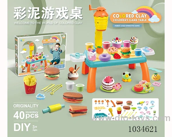 40pcs Color clay table DIY set in color box