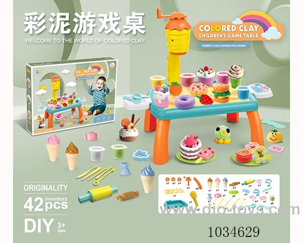42pcs Color clay table DIY set in color box