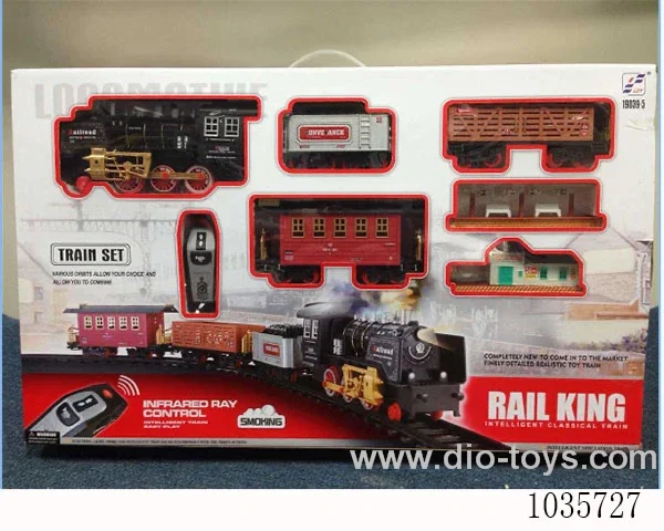 RC  rail train with USB cable&live voice &smoke in window box
