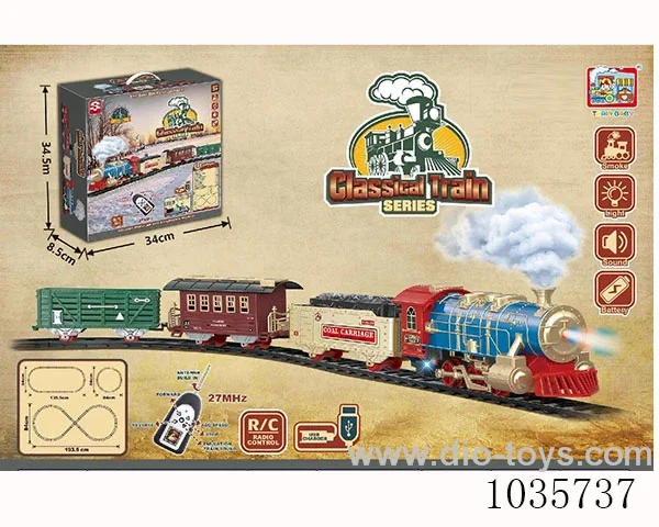 Steam RC rail train with spray include battery in hand box
