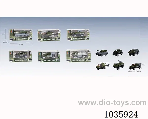 Sliding alloy car 6sets mixed loading  in Window box
