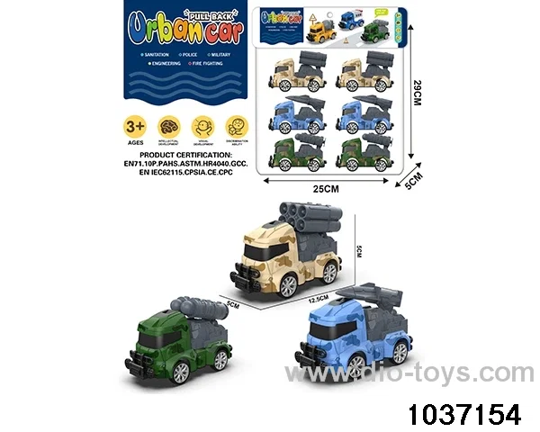 Q cute pull-back car in 6pcs PVC bag