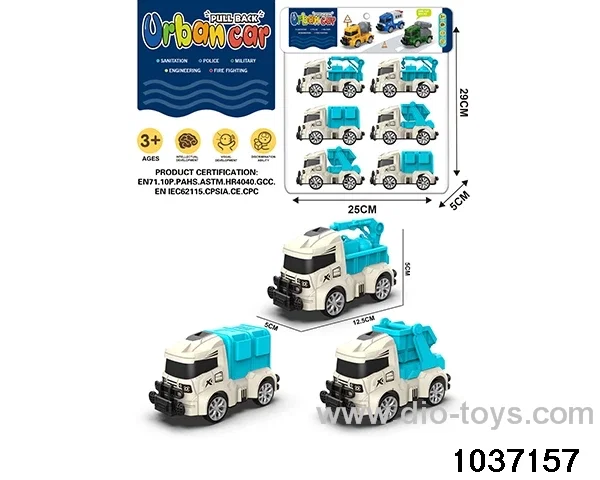 Q cute pull-back car in 6pcs PVC bag