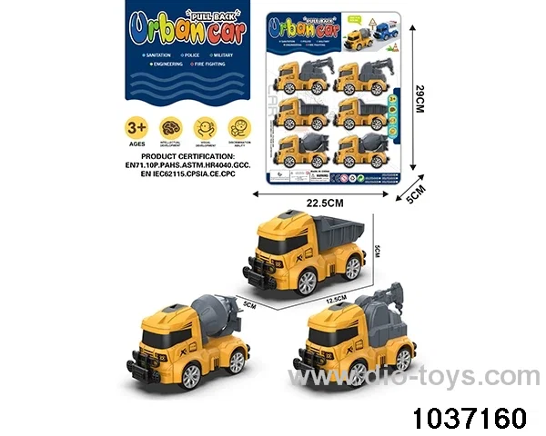 Q cute pull-back car in 6pcs Blister card