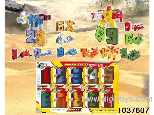 big number deformation toys in window box