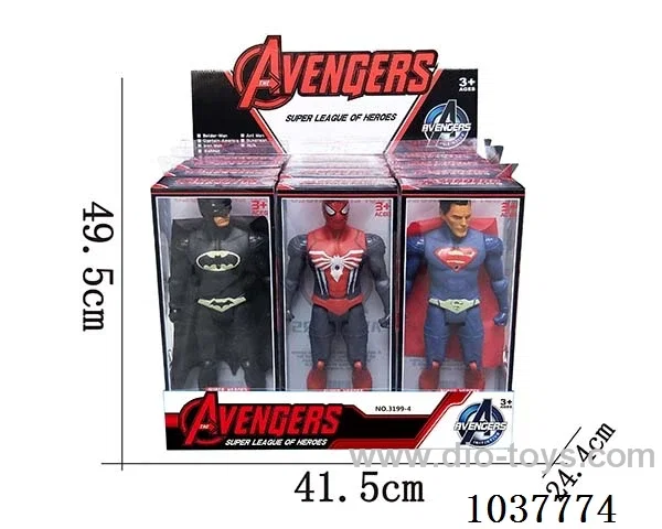 31.5cm 12pcs Spider-man Batman Superman 3sets mied loading