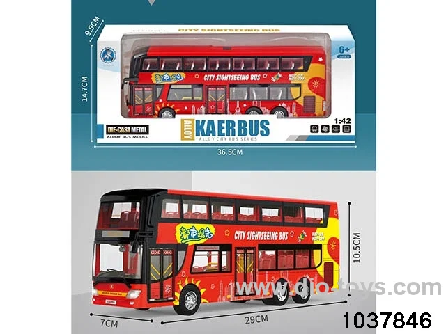 Alloy bus double decker in window box