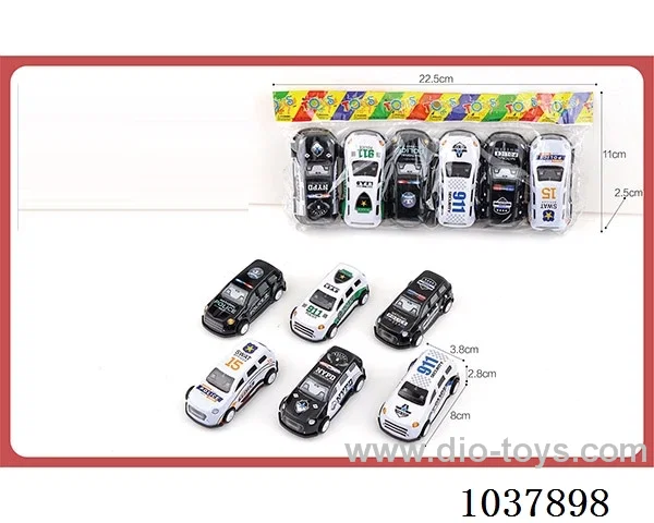 6PCS pull back car in opp bag