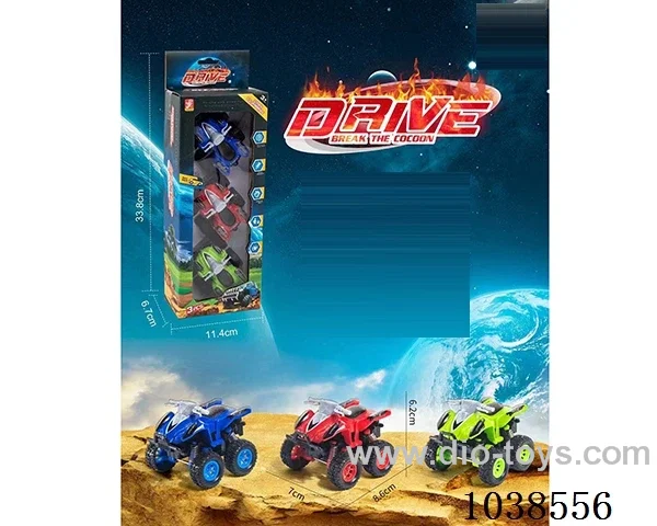 3pcs pull back car 3color mixed loading  in window box