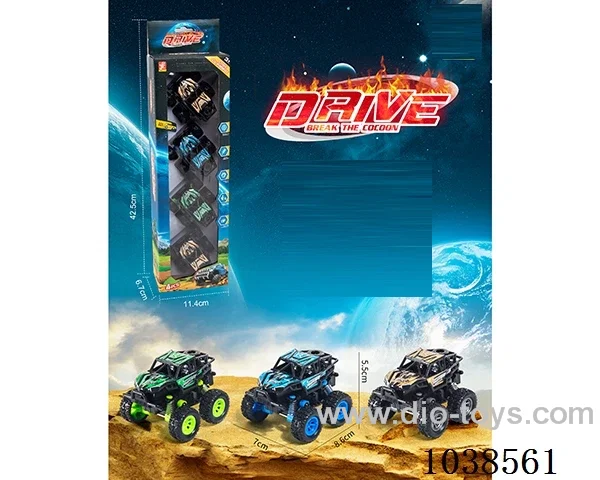 4pcs pull back car 3color mixed loading  in window box