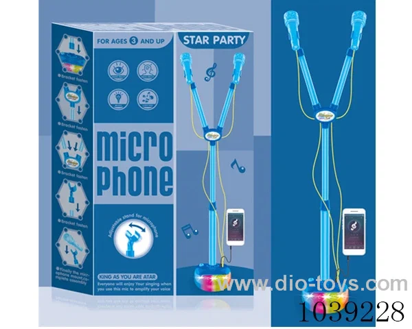 Dual microphone with light &music in color box