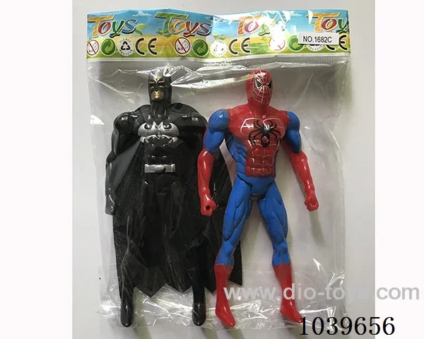 2pcs 16cm Spiderman, Batman with light