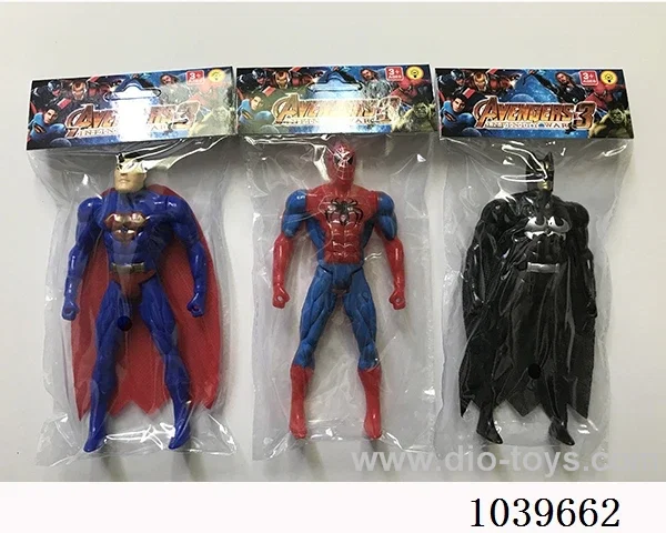 16cm Superman, Spiderman, Batman with light 3sets mixed loading