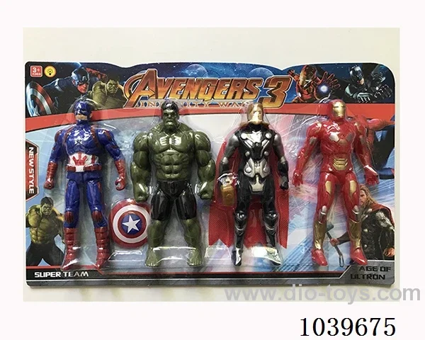 16cm 4pcs Thor, Hulk, Captain America, Iron Man with light