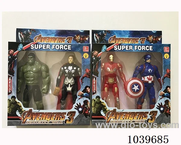 16cm 2pcs Thor, Hulk, Captain America, Iron Man with light