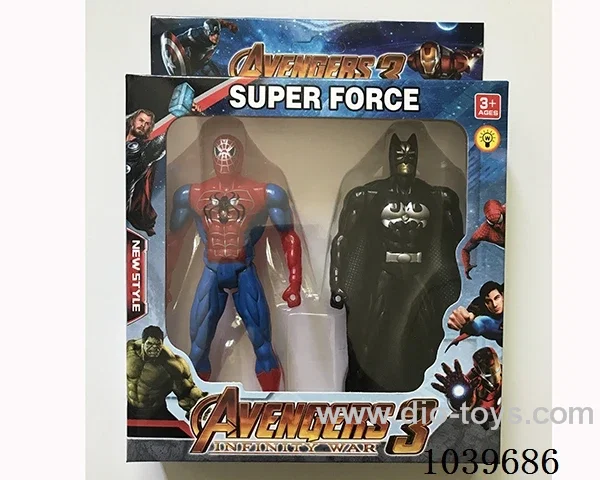 16cm 2pcs Spiderman, Batman with light