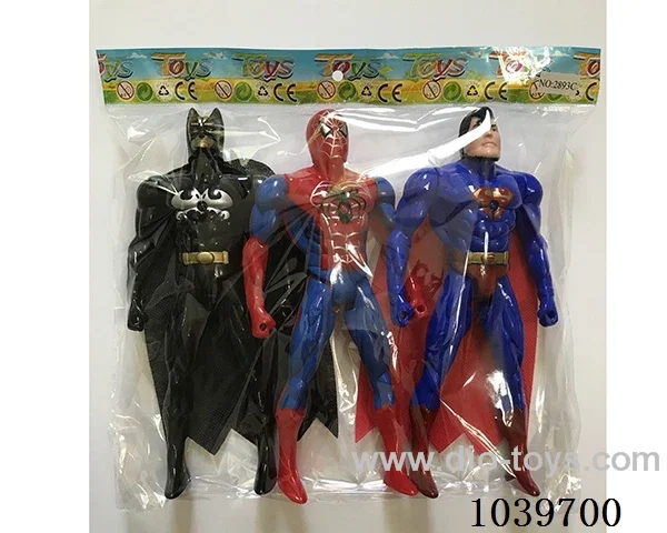22cm 3pcs Superman, Spiderman, Batman with light
