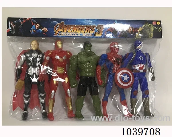 22cm 5pcs Thor, Hulk, Captain America, Iron Man with light