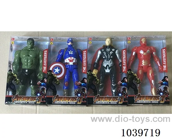 22cm Thor, Hulk, Captain America, Iron Man with light 4set mixed loading