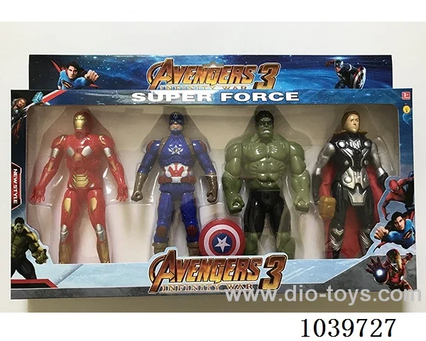 22cm 4pcs Thor, Hulk, Captain America, Iron Man with light