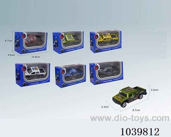 1:50free wheel alloy car 6sets&6color mixed loading   in window box
