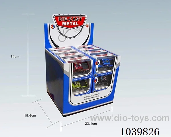 1:50 24pcsfree wheel alloy car 6sets&6color mixed loading  in display box