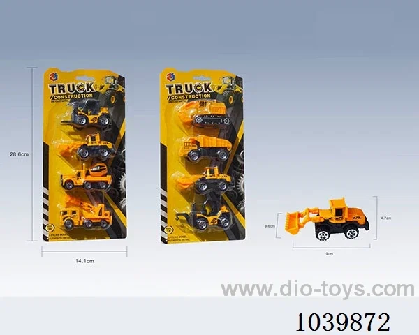 4pcs free wheel alloy car 8sets&8color mixed loading  in blister card