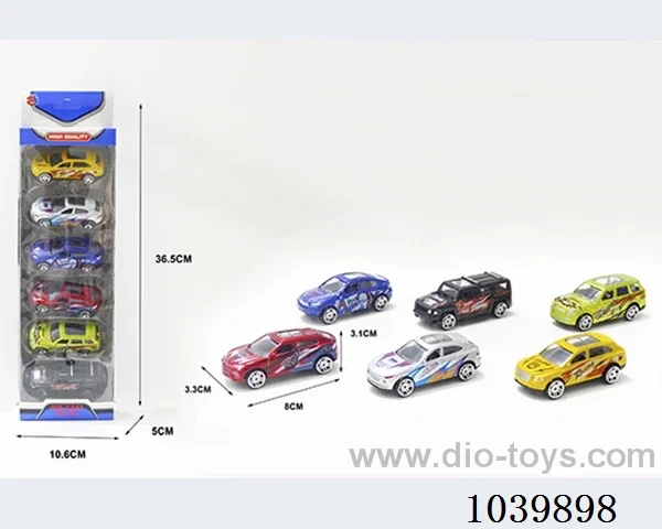 1:50 6pcsfree wheel alloy car 6sets&6color mixed loading   in window box