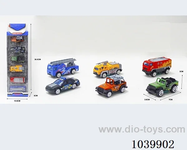 1:55 6pcsfree wheel alloy car 6sets&6color mixed loading   in window box
