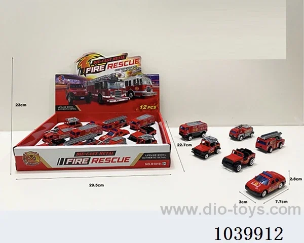 1:55 2pcs free wheel alloy car 6sets mixed loading  in display box