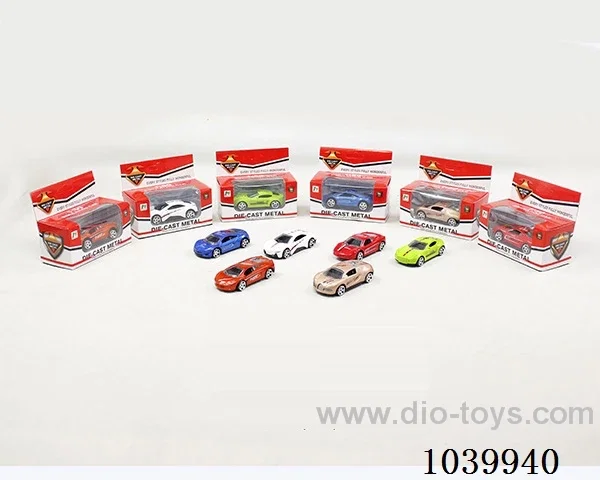 free wheel alloy car 6sets&6color mixed loading   in window box