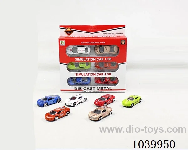 6pcsfree wheel alloy car 6sets&6color mixed loading   in window box