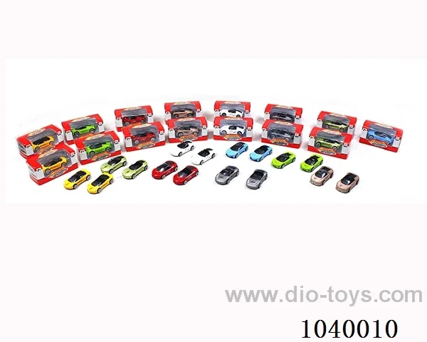 1:64free wheel alloy car 16sets&8color mixed loading   in window box