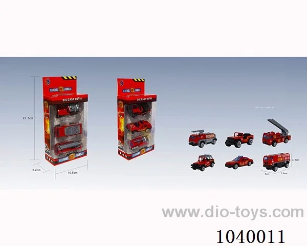 3PCS free wheel alloy car 6sets mixed loading   in window box