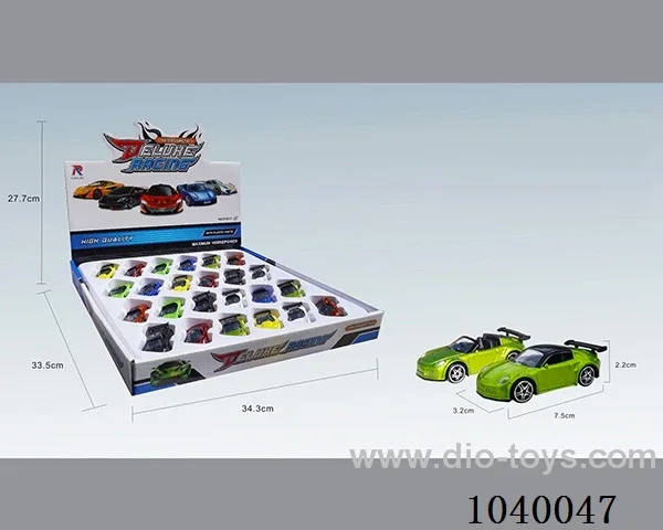 1:68 24pcsfree wheel alloy car 16sets&8color mixed loading   in window box