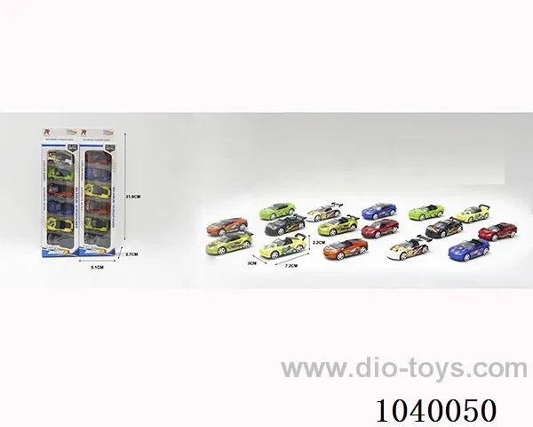 1:68 6pcsfree wheel alloy car 16sets&8color mixed loading   in window box