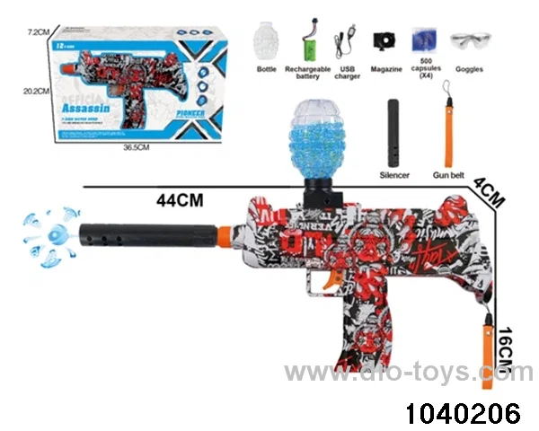 Water bullet gun in window box