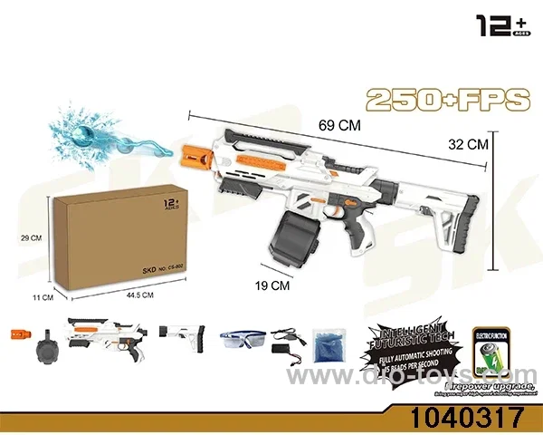 Water bullet gun in paper box