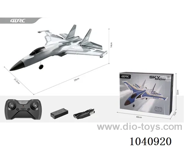 2-channel RC aircraft with light 2color mixed loading in color box