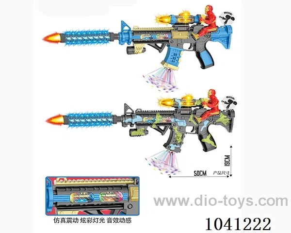 Electric gun with Light& gunfire& movement 2color mixed loading in opp bag