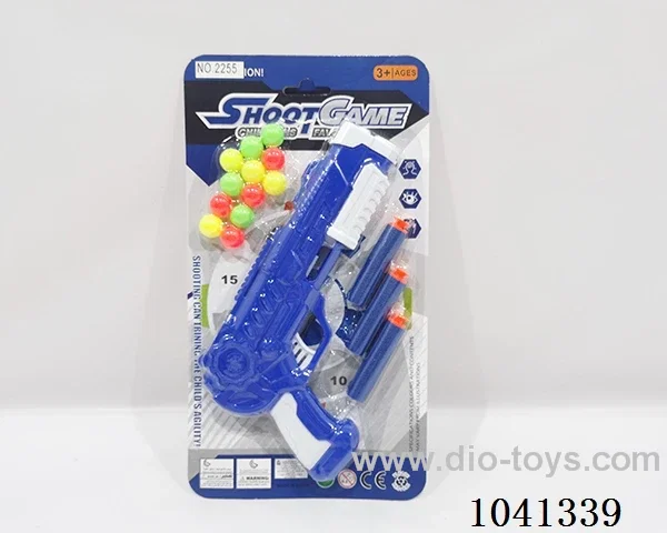 Soft bomb &ping pong gun set 2color mixed loading in blister card